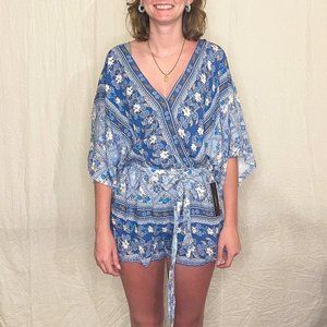 Lulus Blue Kimono Style Romper